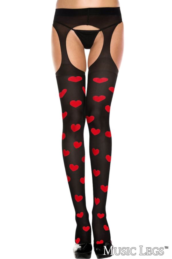 ML7793 - Heart Suspender Pantyhose
