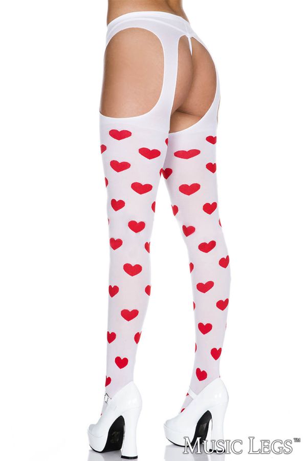 ML7793 - Heart Suspender Pantyhose