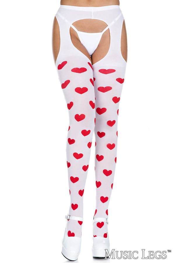 ML7793 - Heart Suspender Pantyhose
