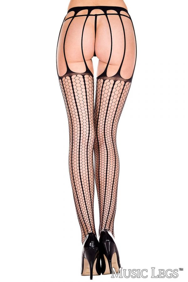 ML914 - HEXAGONAL SUSPENDER PANTYHOSE