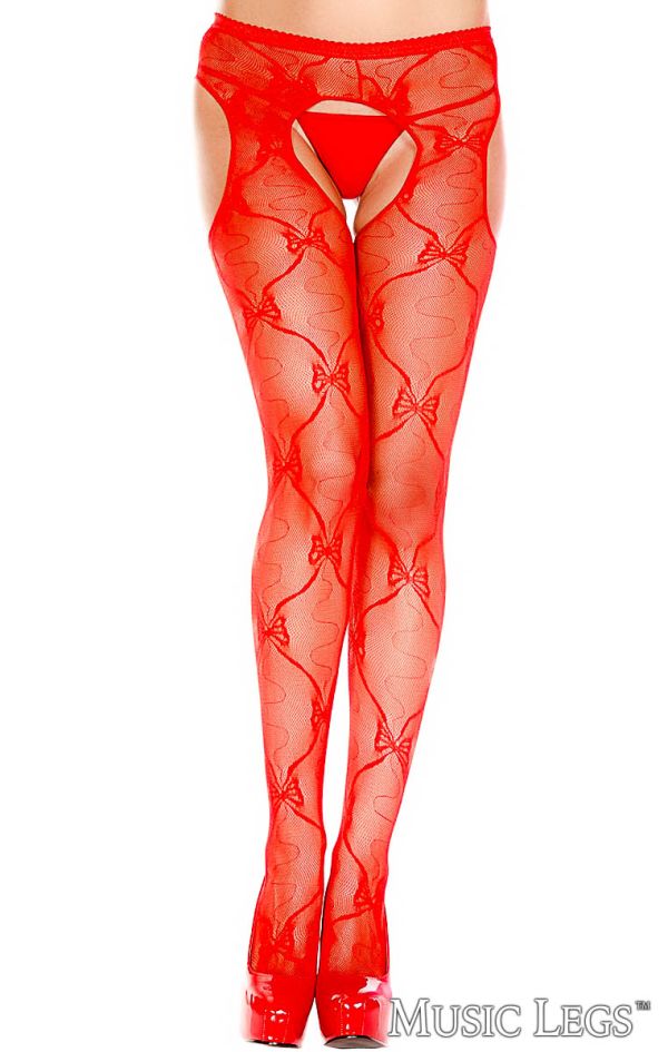 ML933 - Bow Suspender Pantyhose