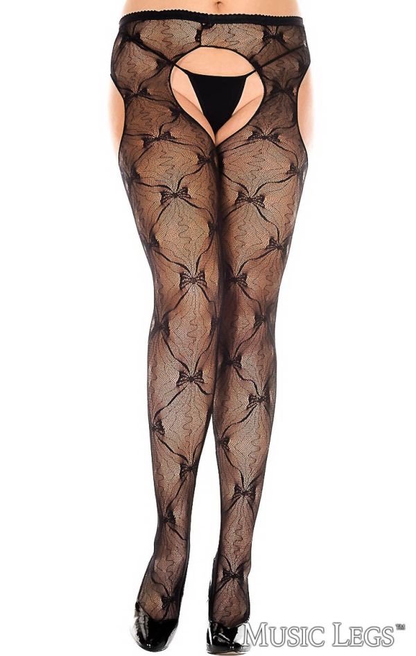 ML933 - Bow Suspender Pantyhose