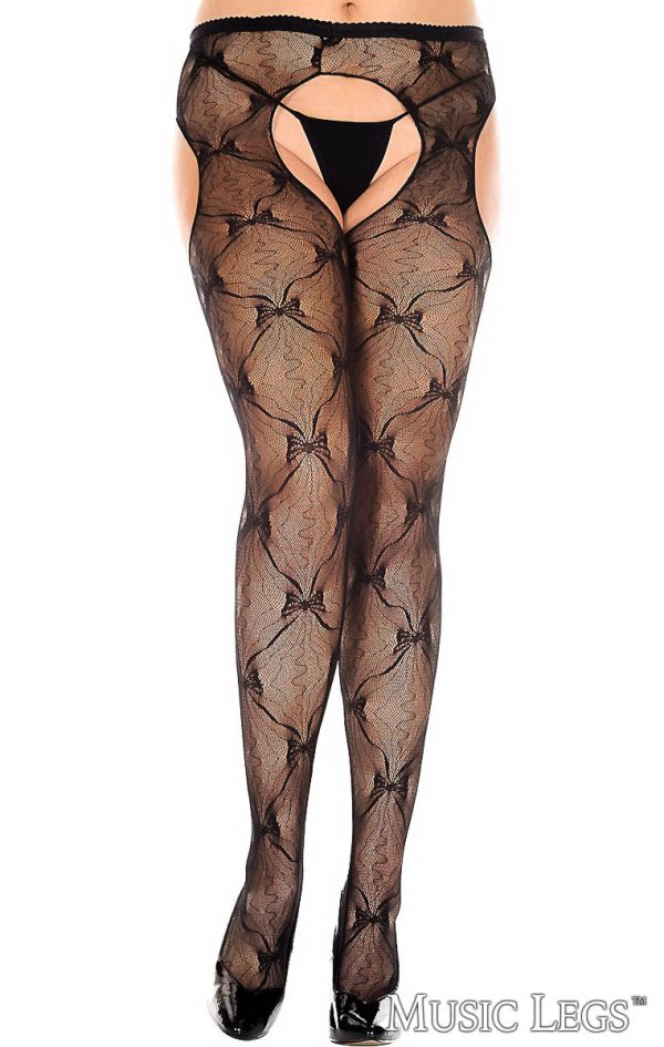 ML933 - Bow Suspender Pantyhose