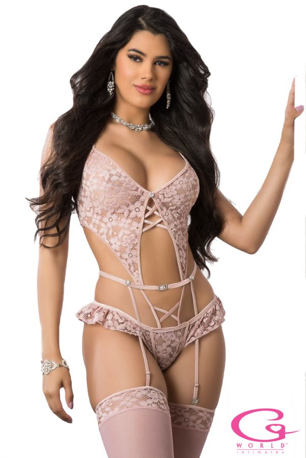 GWB2113 - Lace Garter Teddy
