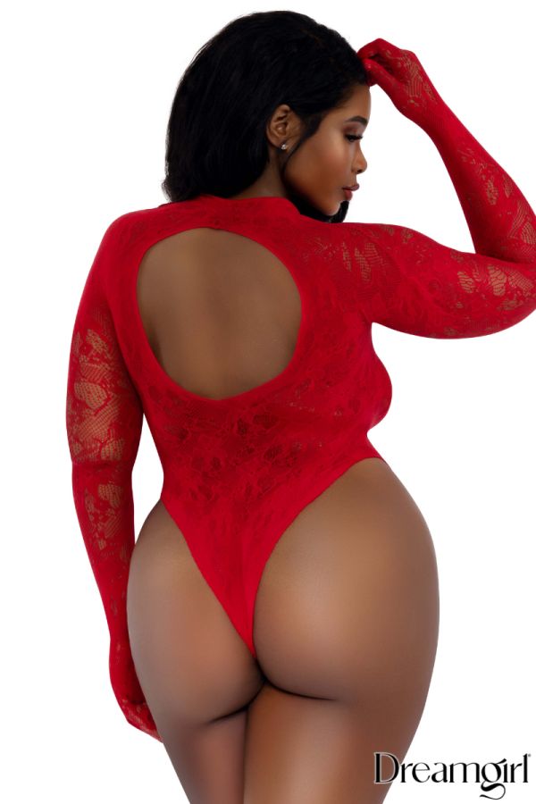 DG14442 - Long-Sleeve Lace Teddy