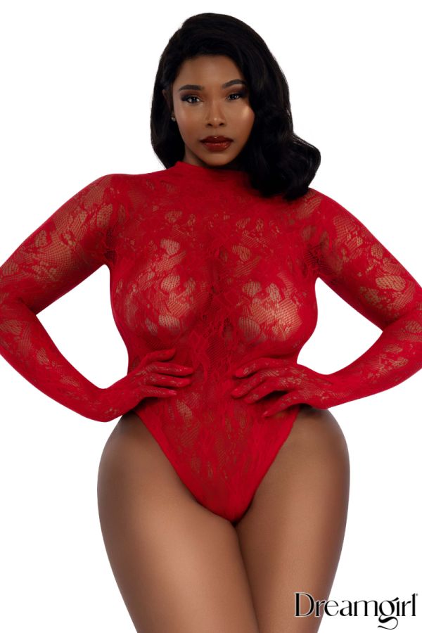 DG14442 - Long-Sleeve Lace Teddy