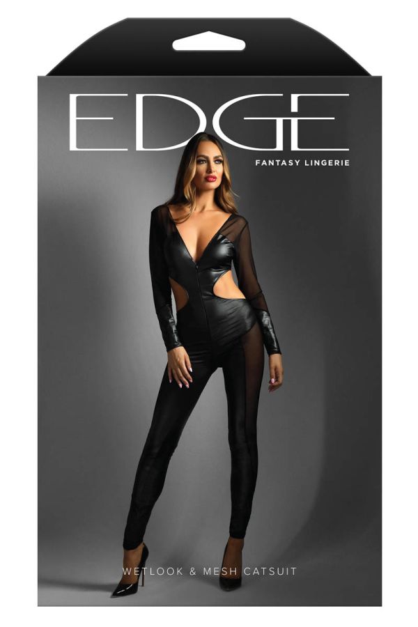 FAEG2413 - Wet Look Mesh Catsuit