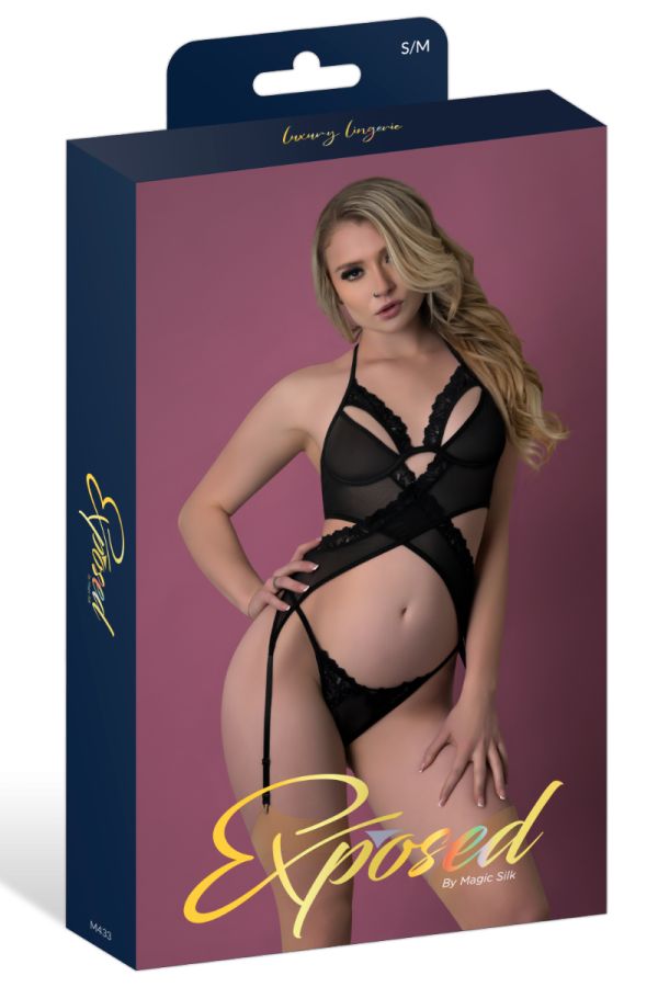 EXM433 - Lace Garter Teddy