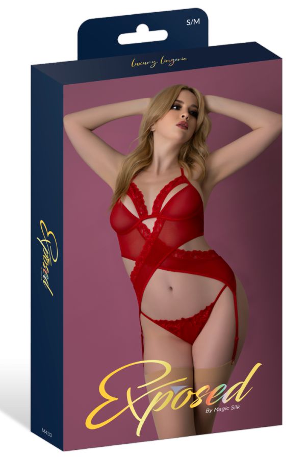 EXM433 - Lace Garter Teddy