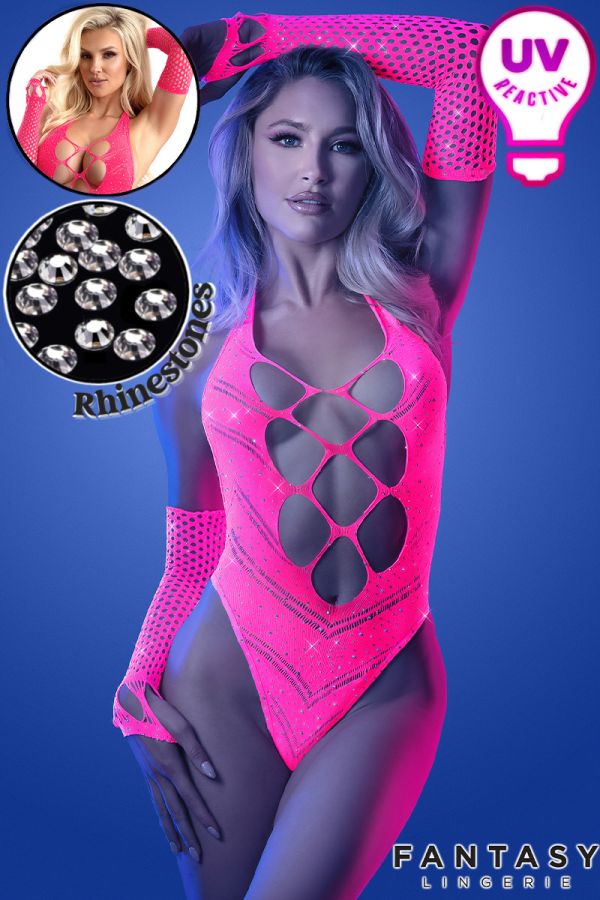 FAGL2139 - UV Rhinestone Teddy & Gloves