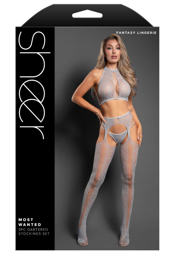 FASF1018X - 3PC Lace Bodystocking