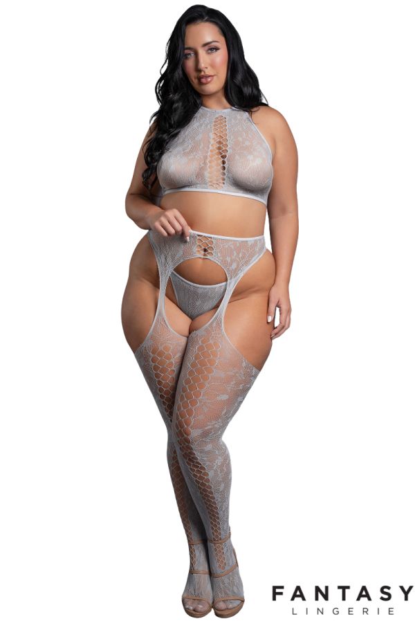 FASF1018X - 3PC Lace Bodystocking