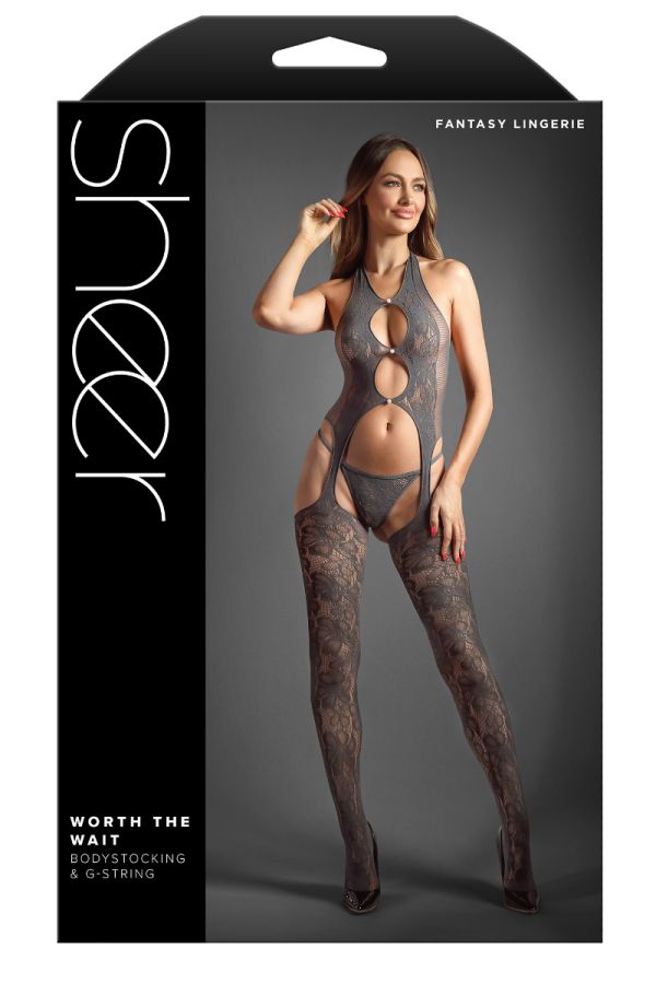 FASF986 - Floral Bodystocking  & G-String