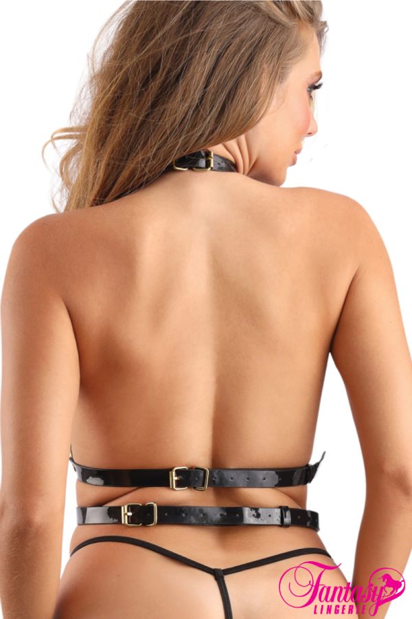 FAFLA106 - Vegan Leather Harness Top