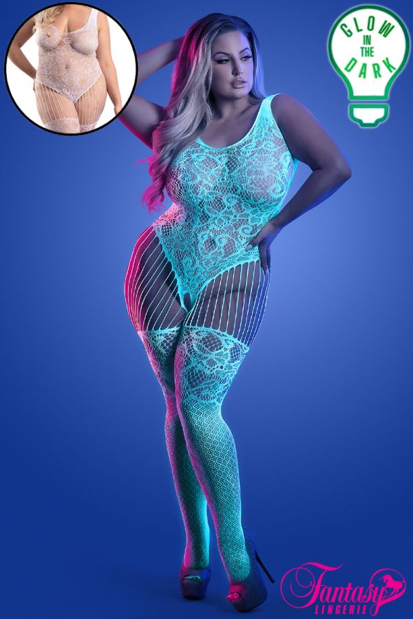 FAGL2136X - UV Lace Bodystocking
