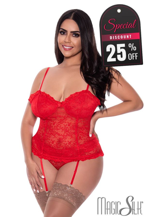 EXM310 - Lace Bustier & Panty