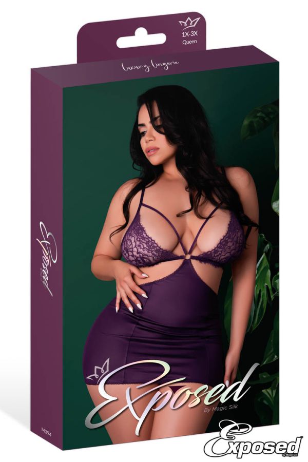 MSM394 - Wet Look Lace Dress