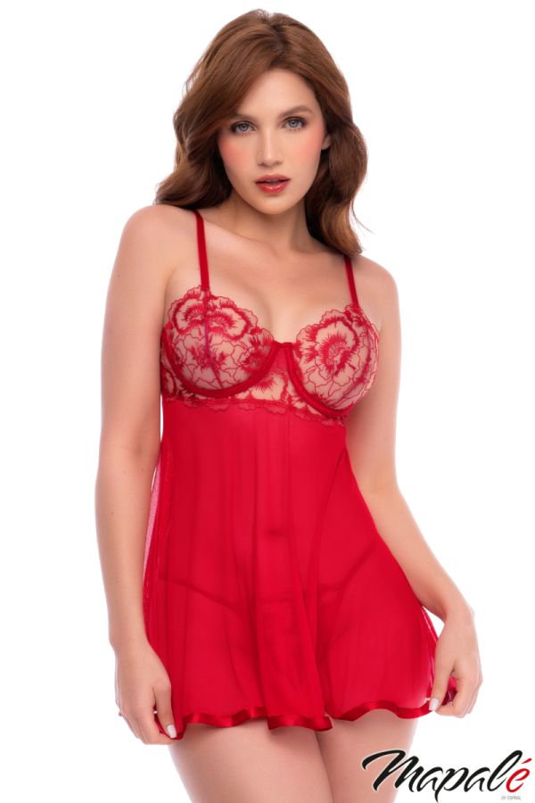 MA7648 - Floral Embroidered Babydoll