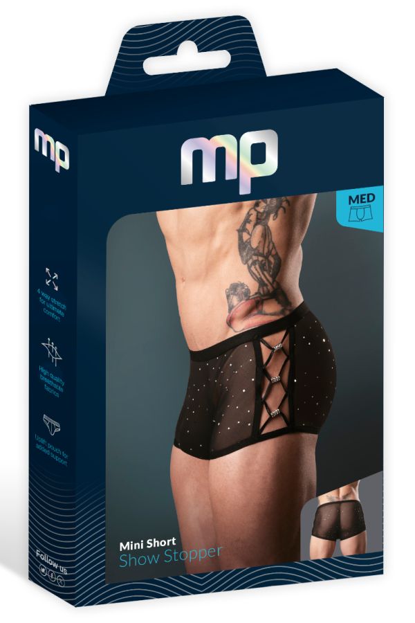 MP147-288 - Sheer Mesh Shiny Mini Short