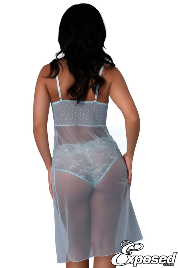 EXM415 - Dot Mesh Gown