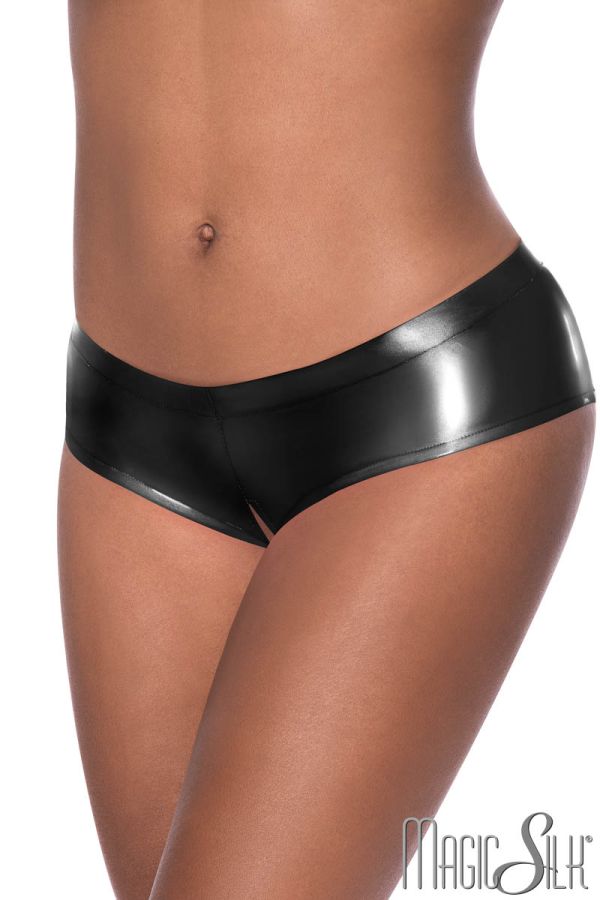 EXP409 - Wet Look Open Crotch Panty