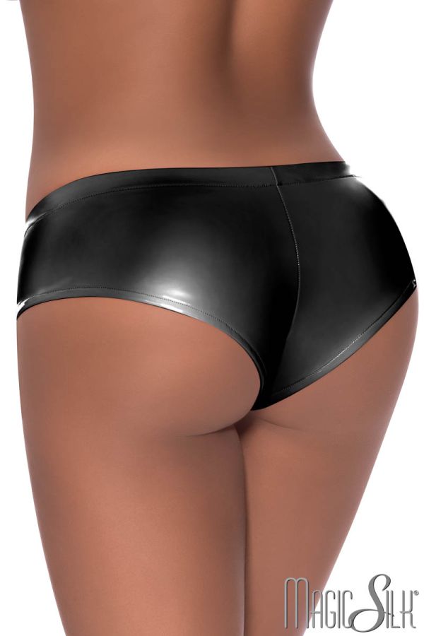 EXP409 - Wet Look Open Crotch Panty
