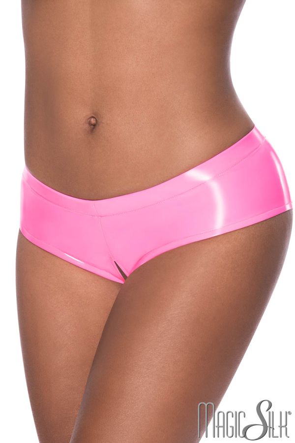 EXP409 - Wet Look Open Crotch Panty