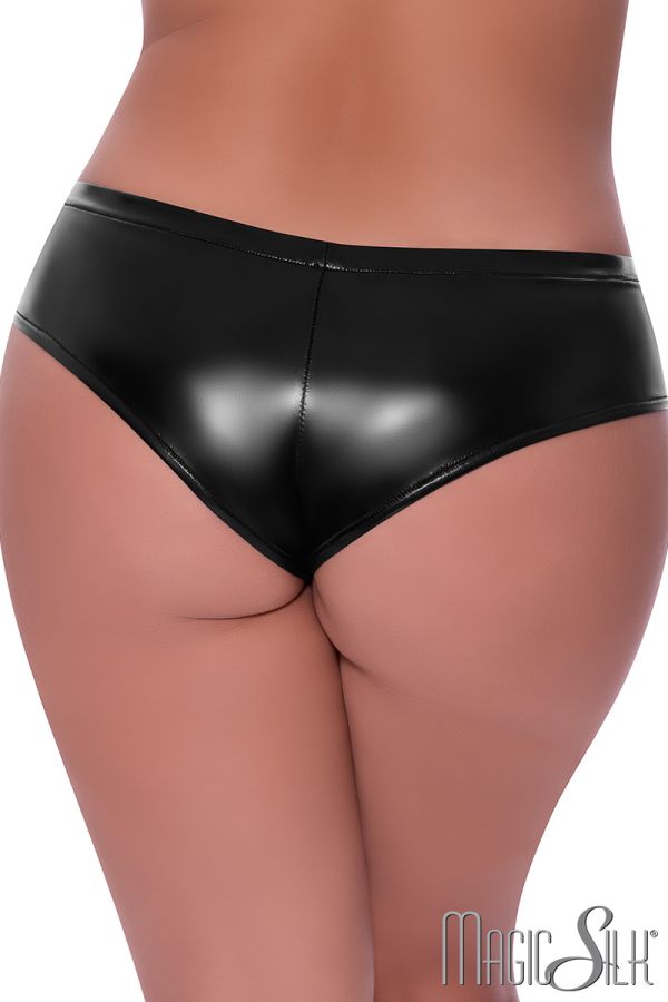 EXP409 - Wet Look Open Crotch Panty