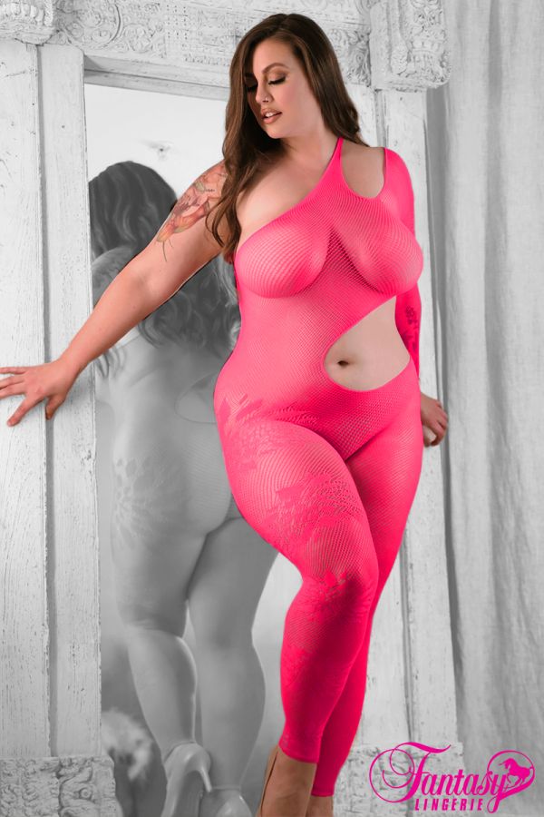 FASF980X - Asymmetrical Cutout Bodystocking