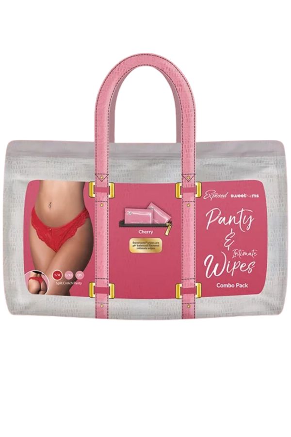 EXW441 – Lace Open Thong & Wipes
